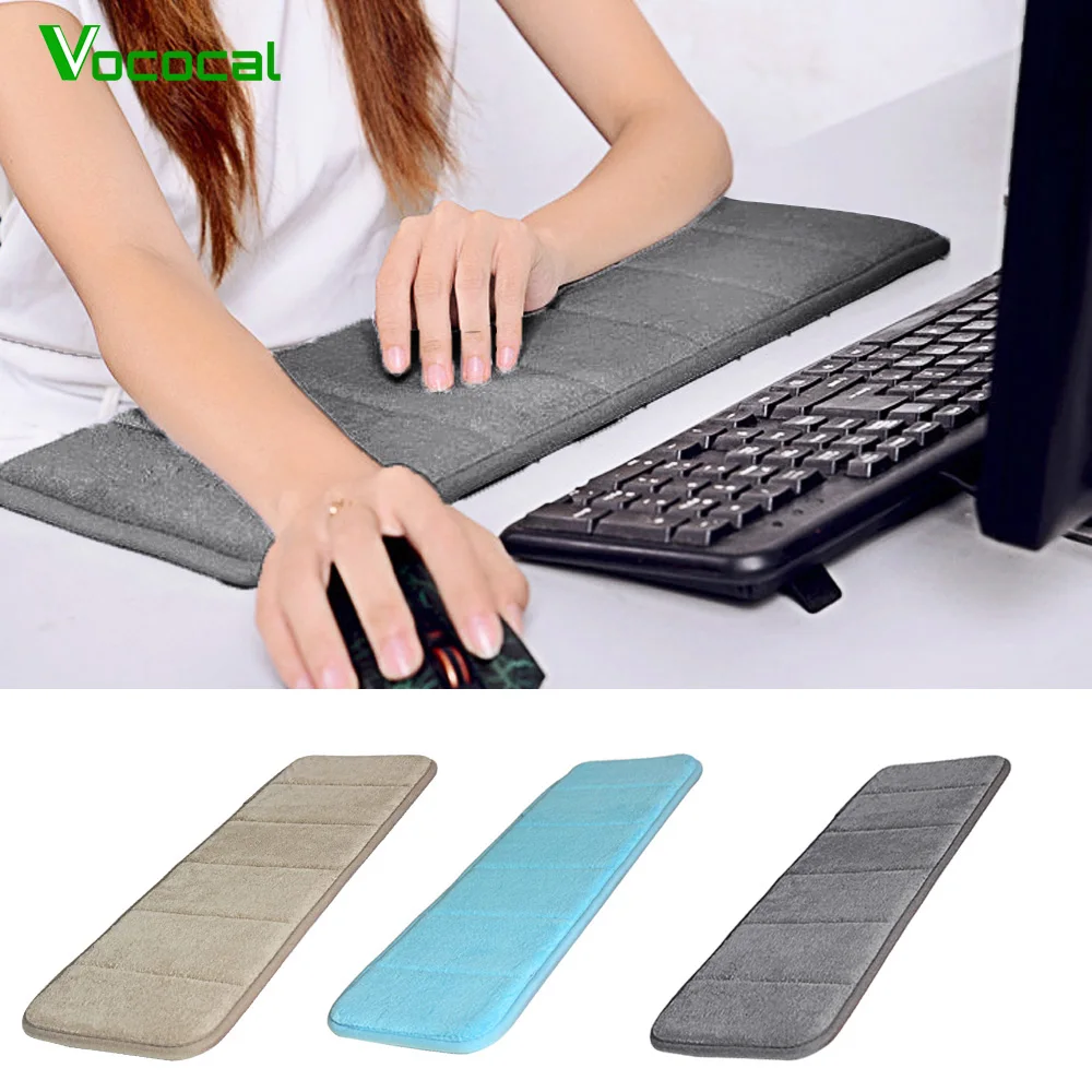 

Vococal Anti-slip Ultra Memory Cotton Keyboard Pad Soft Sweat-absorbent Computer Wrist Elbow Mat Gift for Office Table Desktop