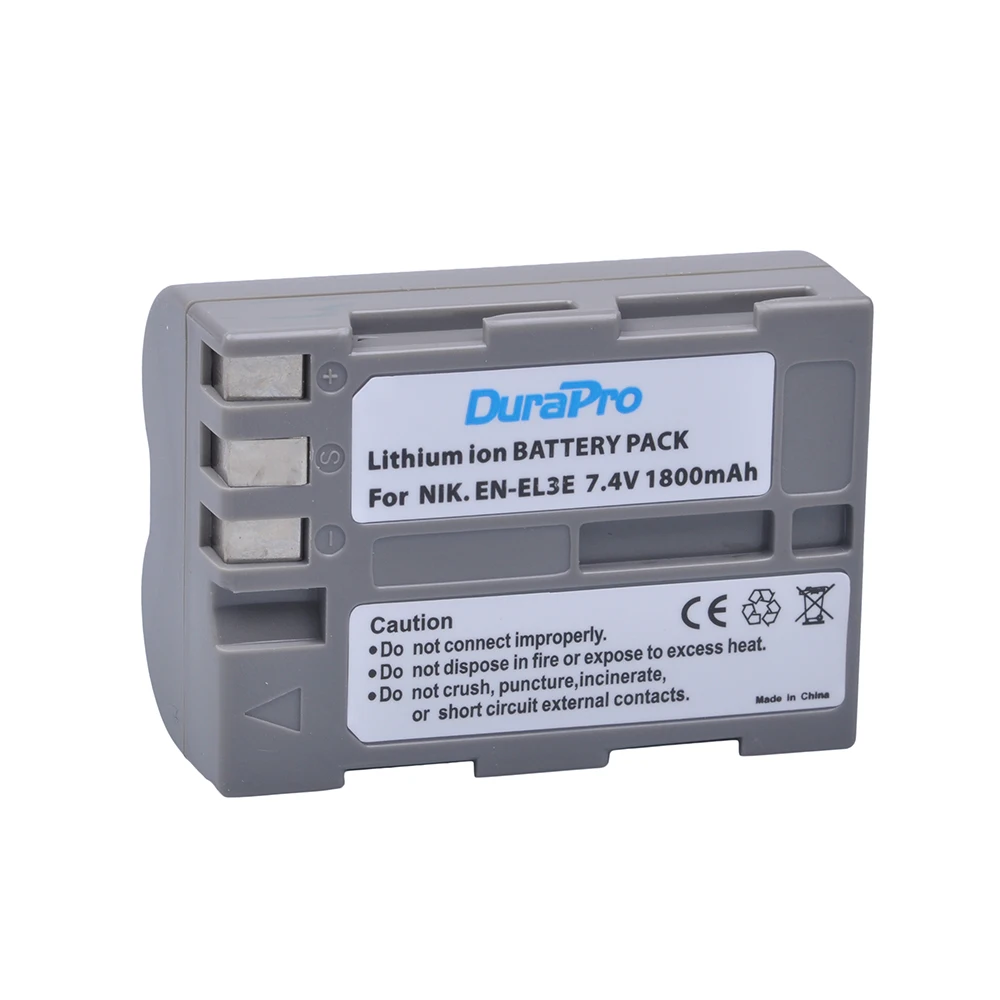 DuraPro EN-EL3e EN EL3e 7.4 v 1800 mah Li-Ion Camera Accu Voor Nikon EN EL3E EN-EL3E D30 D50 D70 D90 d70S D300 D300S D700