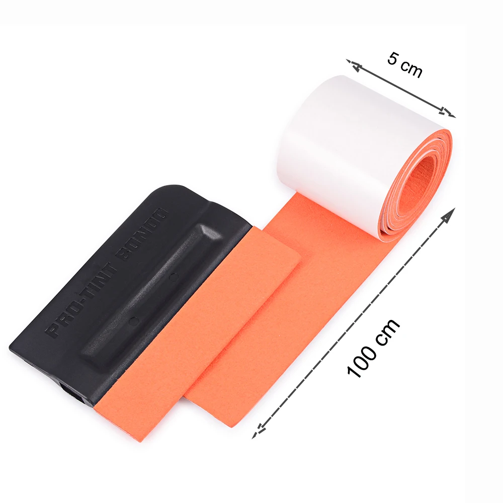 FOSHIO Carbon Fiber Vinyl Wrapping Squeegee Spare Suede Fabric Cloth Car Wrap Tool Window Tint Scraper No Scratch Protector Edge