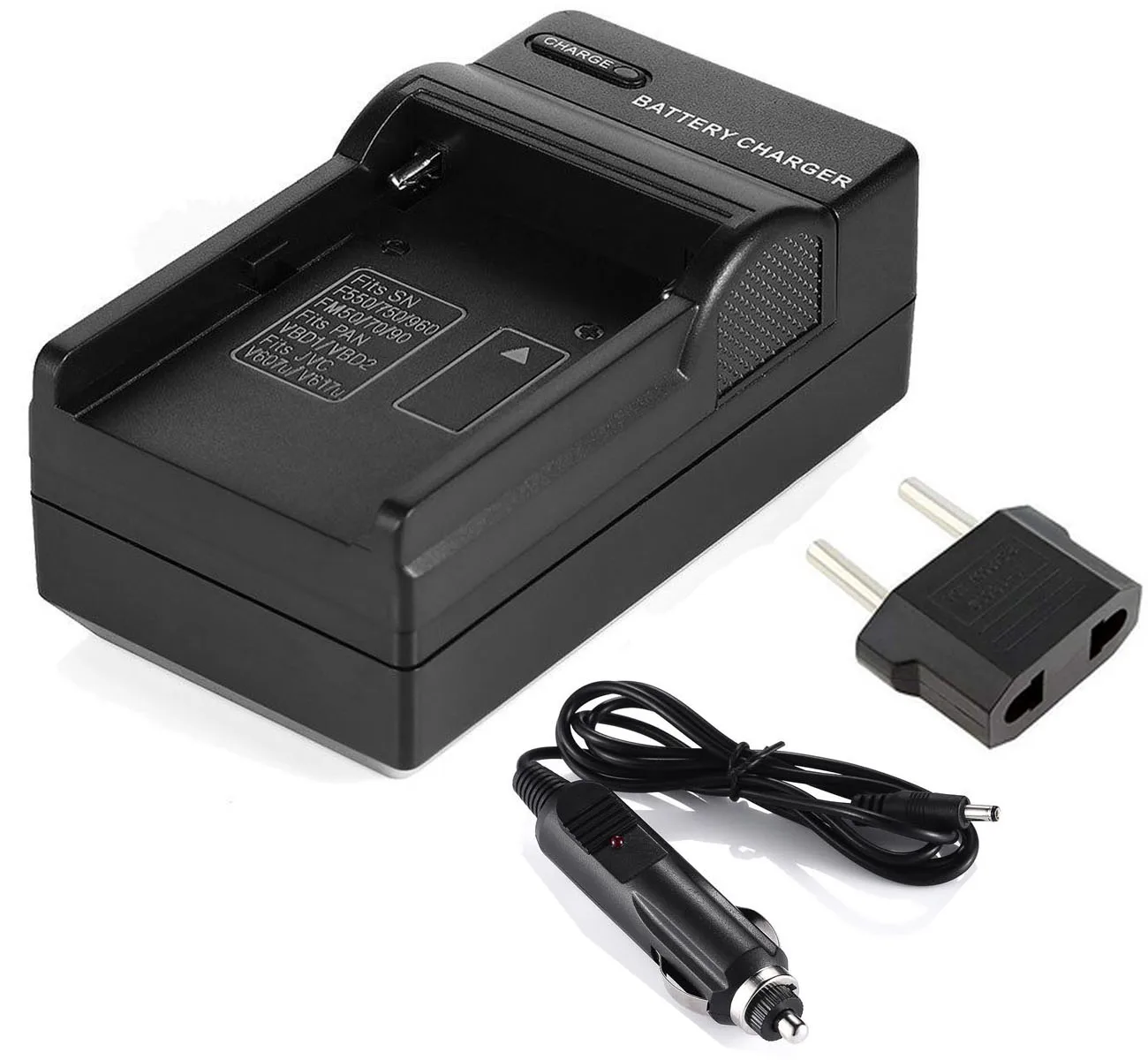 Battery Charger for Sony DCR-PC6, DCR-PC8, PC9, PC100, PC101, PC103, PC104, PC105, PC110, PC115, PC120, PC330 Handycam Camcorder