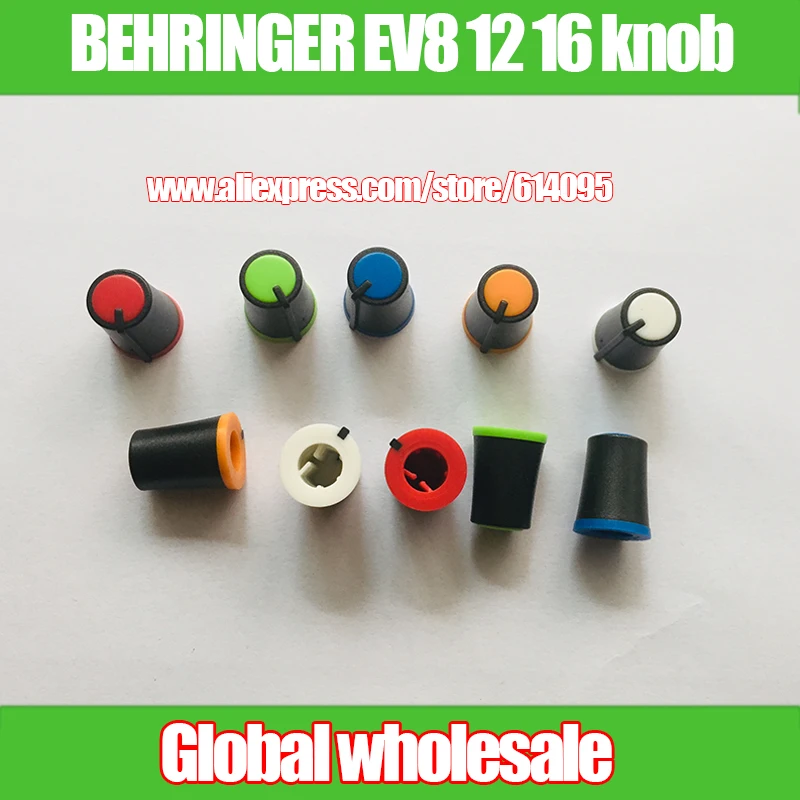 10pcs BEHRINGER EV8 12 16-channel professional mixer gain high and low frequency AUX knob cap cover Height 16.6mm Width 12.7mm