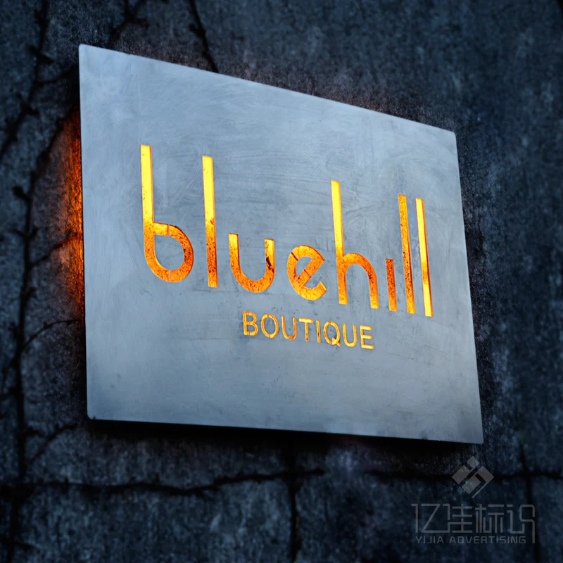 Billbord Outdoor Outlet Sign Stainless Steel Backlit LED Light Signboard Store Bar Hotel Customized Design Advertisement Board