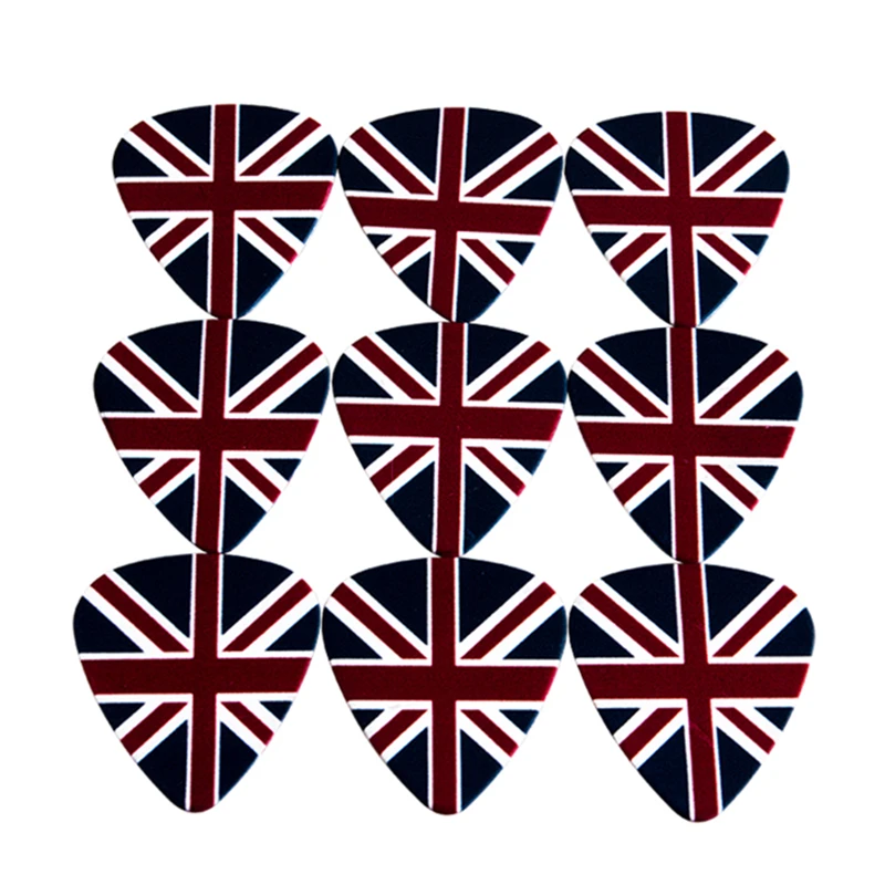 SOACH 10pcs 0.71mm The British flag  high quality two side earrings pick DIY design Guitar Accessories pick guitar picks