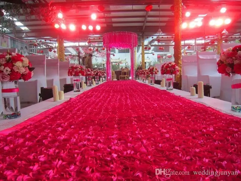 Luxury Wedding Centerpieces Favors 3D Rose Petal Carpet Aisle Runner For Wedding Party Decoration Supplies 10 Color in stock