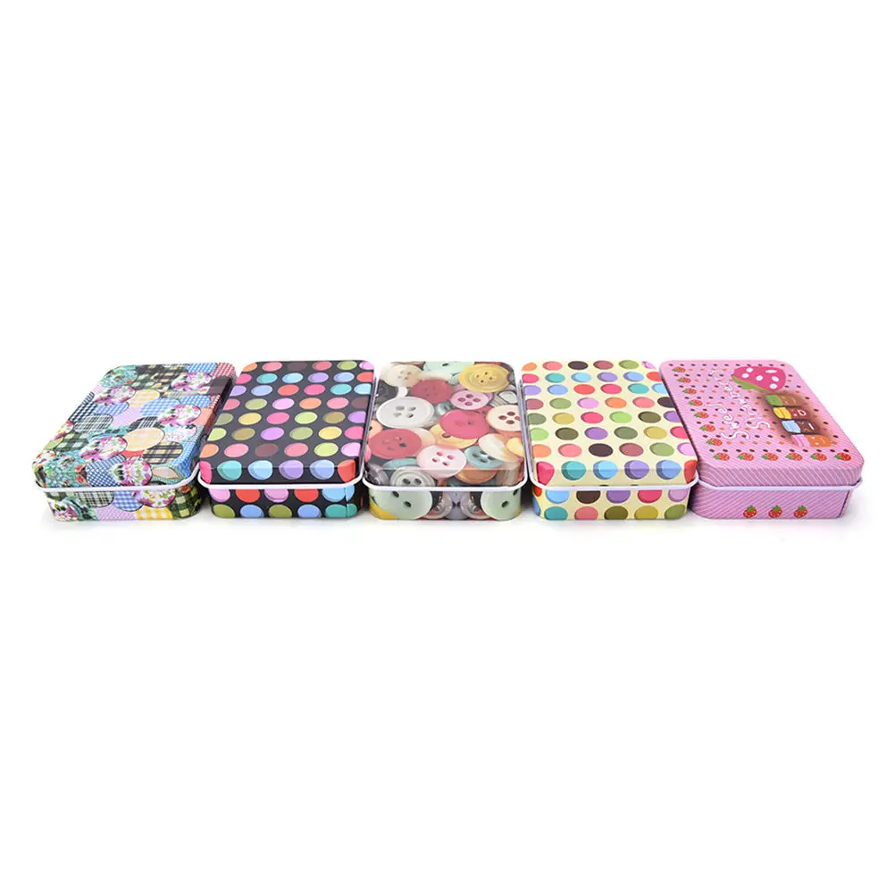 1PCS Mini Vintage Storage Tin Coin Bag Jewelry Box Lovely Print Girls Gifts Desk Storage Holder Cosmetic Stationery Organizer