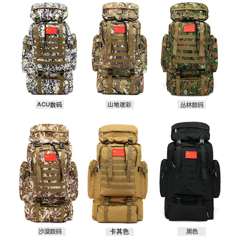 70L Mountaineering Bag Large Capacity Outdoor Sports Camouflage Backpack Military   Camping Baggage Backpack Factory A5156