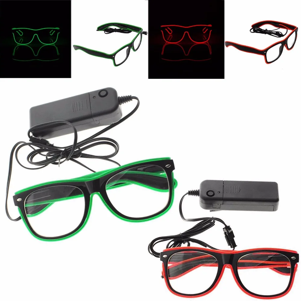 LED Eyewear Shades EL Wire Glasses Night Neon Light Up Glow Colorful Costume For Nightclub Party