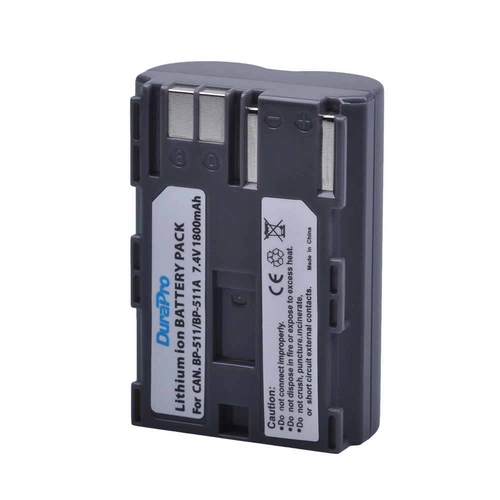 DuraPro BP-511 BP-511A BP 511 BP-508 BP-512 BP-514 BP-522 BP-535 Battery  1800mAh for Canon EOS 30D 40D PowerShot G1 Pro 1 PV130