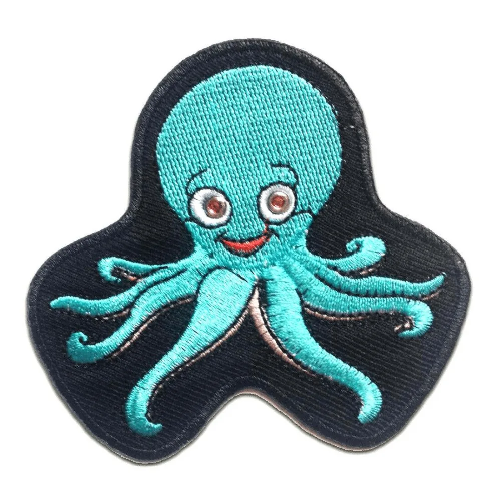 Custom Embroidered patch Iron On Embroidered badge Sea Creature Ocean Beach factory OEM direct customize your logo design