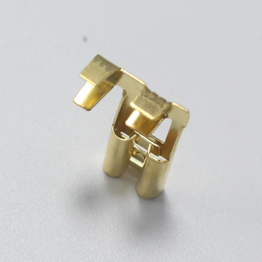 50pcs 6.3 Crimp Terminal 6.3mm Flag Type Uninsulated Spring Connector Right Angle Female Cold Terminal