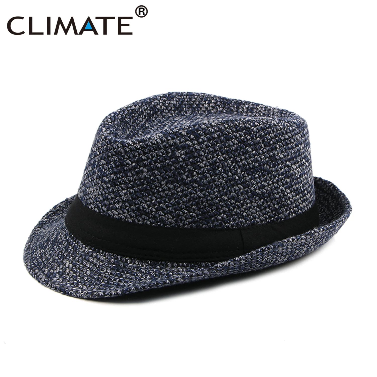 

CLIMATE Mens Fedora Hat Solid Gentry Gentleman Hat Jazz Casual Formal Hats for Man Polyester Woolen Mens Fedoras Fedora Hat Cap