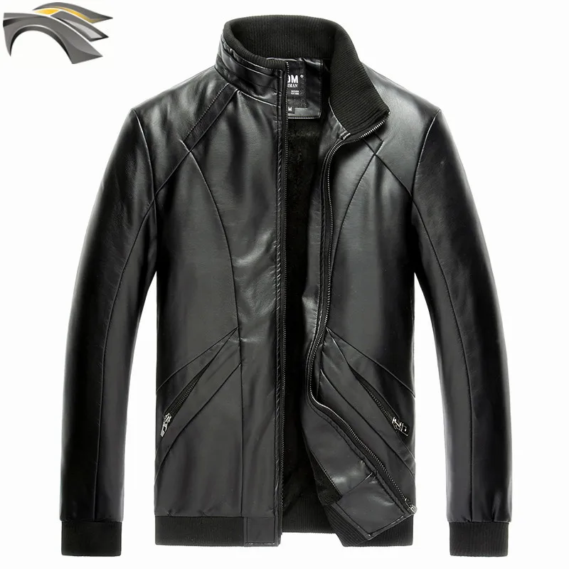 

Мужская модная кожаная куртка DUNKINBO, пальто с кашемировой подкладкой, однотонные мужские осенне-зимние куртки из искусственной кожи, пальто из искусственной кожи 1131