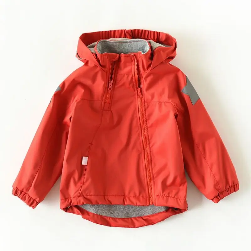 New Style Spring Autumn Child Kid Clothes Baby Girls Boys Double-Deck Windproof Waterproof Outwear Inner Polar Fleece