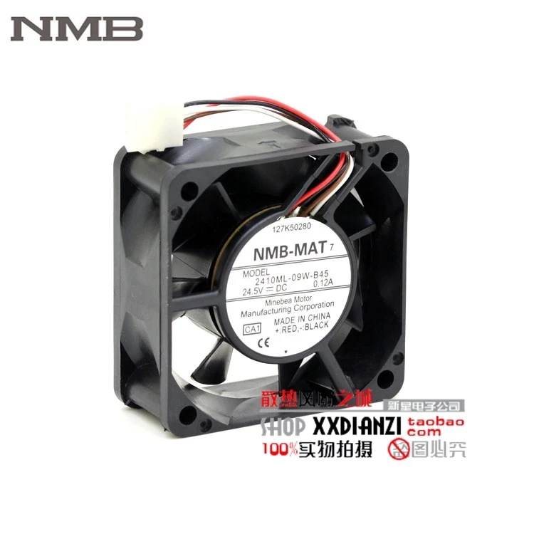 

For NMB 2410ML-09W-B45 6CM 6025 24.5V 0.12A Frequency axial case cooling fan