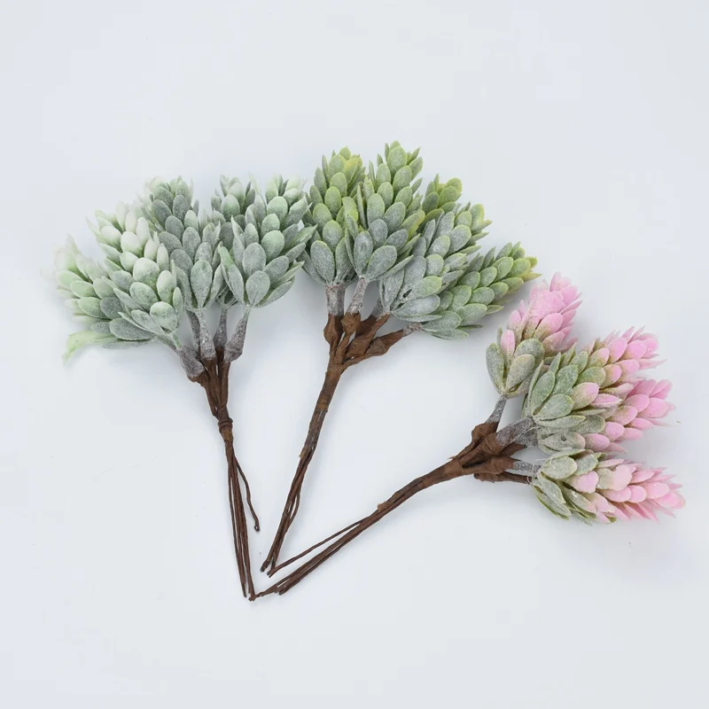 6PCS/Bundle Fake Plant Artificial Flowers Pineapple Grass for Handmade DIY Gift Christmas Garland NewYear Decoration Accessories