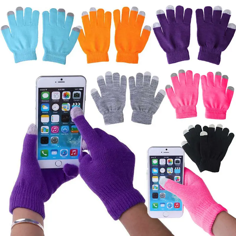 Unisex Winter Warm Capacitive Knit Gloves Hand Warmer for Touch Screen Smart Phone Top Quality Female Gloves Guantes Mujer