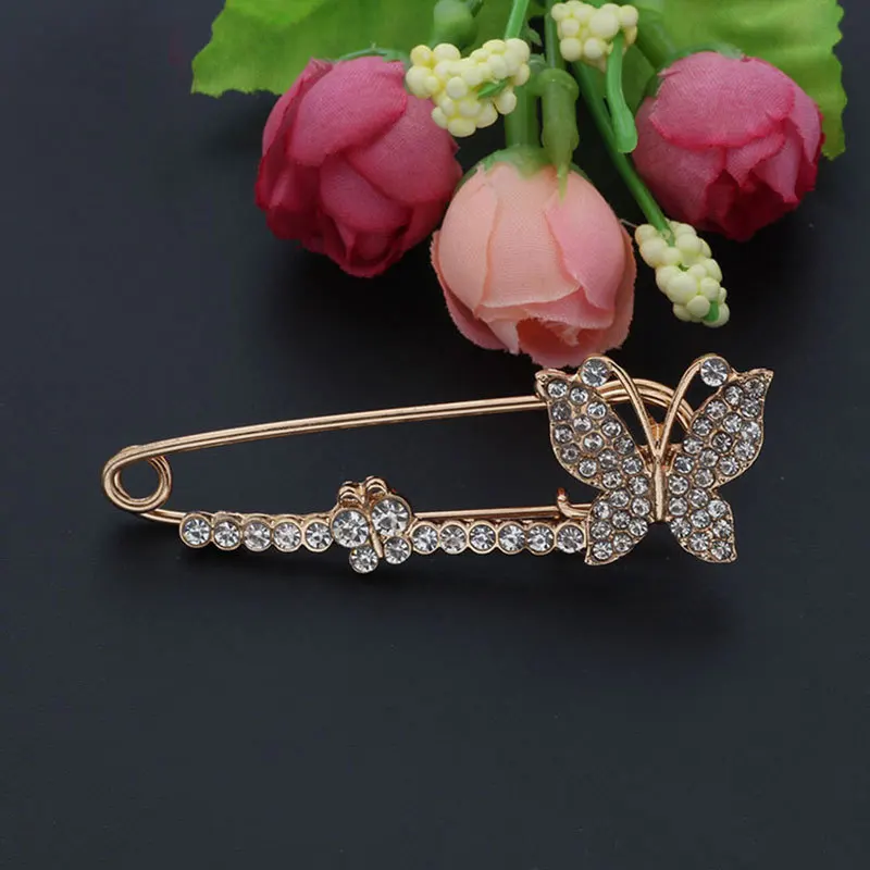 new Fashion Noble Full Rhinestone Butterfly Brooch Exquisite Wild Pin Brooch Female Party Dress Must Have Elegant Large  Brooch