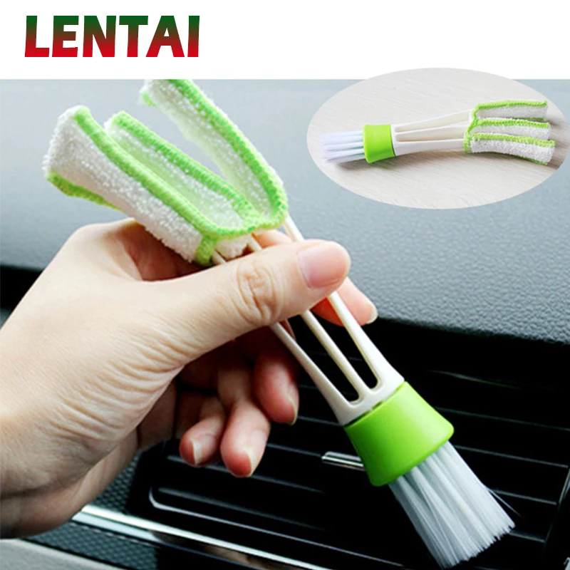 

OVERE 1Pc Car Double-head Cleaning Brush Tool For Toyota C-Hr Corolla Seat Leon Ford Focus 2 Fiesta Ranger Mazda 3 6 CX-5