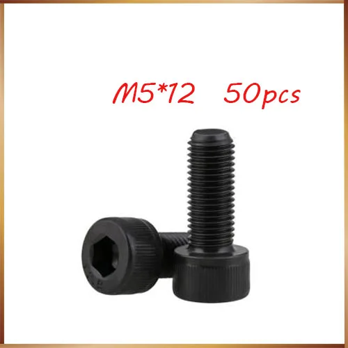 

Free Shipping 50pcs/Lot Metric Thread M5x12 mm M5*12 mm Black Hex Socket Head Cap Screw Bolts m5 screws stainless nails,bolts