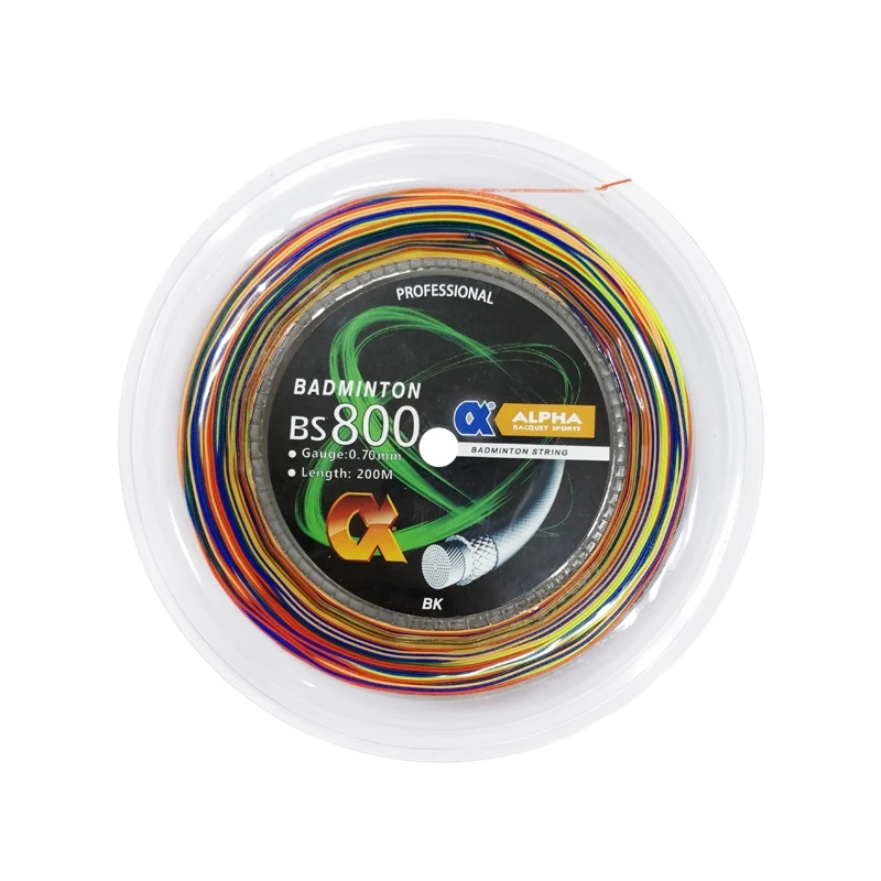 Alpha Badminton String Rainbow String 200m Reels 0.7mm High Pounds Elasticity Machine Badminton Stringing Line Net BS800 Taiwan