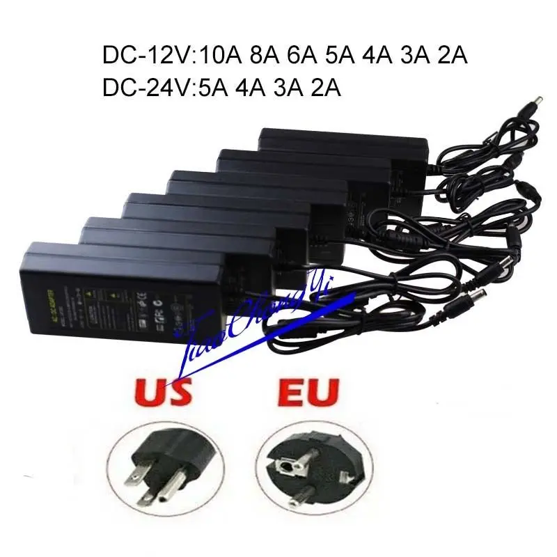 AC100-245V To DC 12V/24V 2A -10A Power Supply Adapter Driver Switch For strip