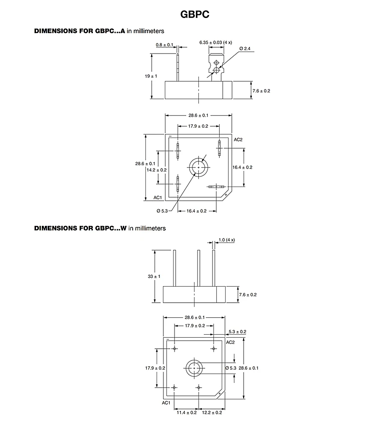 (2PCS) GBPC3510 35A Jembatan Penyearah Fase Tunggal Diode GBPC3510A GBPC3510W GBPC 3510