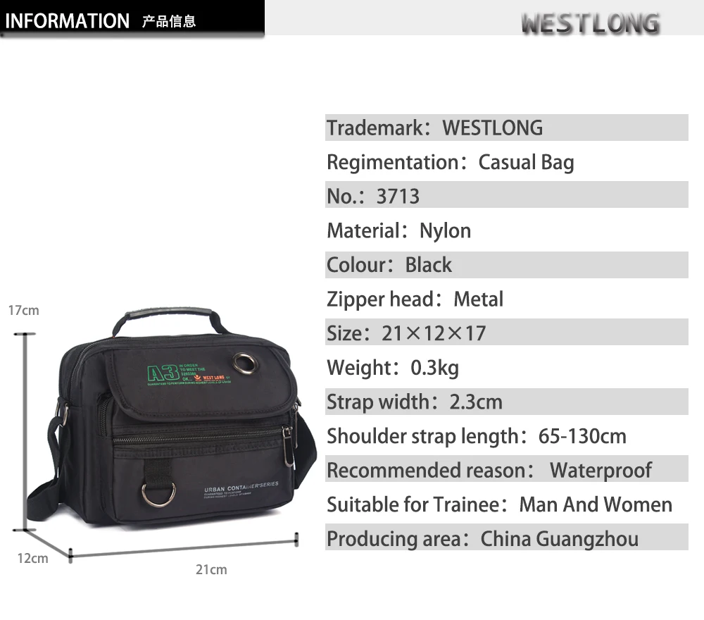 New 3713 Men Messenger Bags Casual Multifunction Small Travel Bags Waterproof Style Shoulder Fashion Military Crossbody Bags