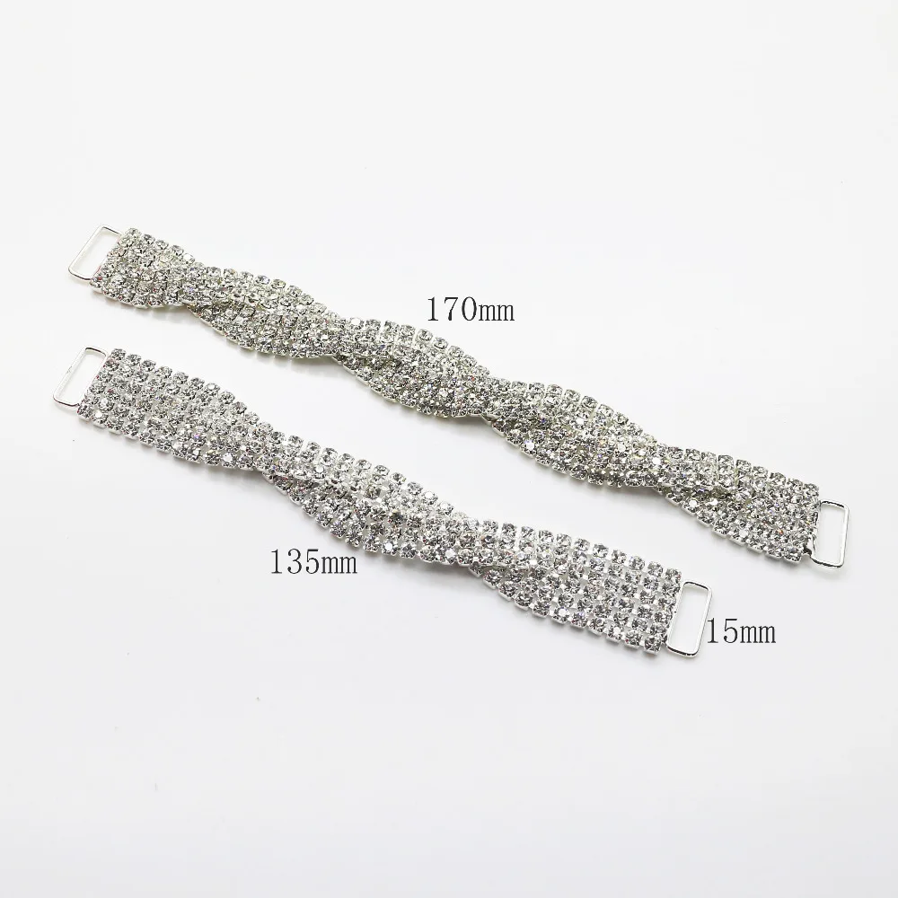 New 6Pcs 170mm Shiny Rhinstone Connector/Buckle Metal Chain For Swimming Wear Bikini Decorstion Free Shipping