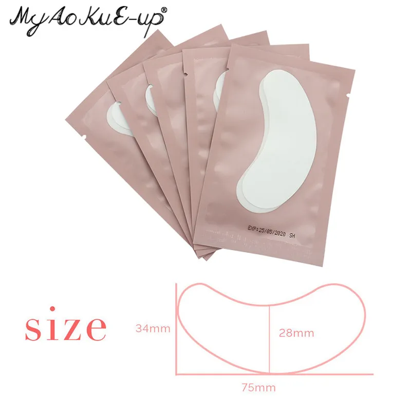 50 Pairs Eyelash Pad Gel Patch Grafting Eyelashes Under Eye Patches For Lash Extension Paper Sticker Application Makeup Tools