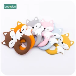 Bopoobo-Anneau de dentition en silicone pour bébé, 5 pièces, pendentif renard pour sucette, jouets de qualité alimentaire, cadeaux pour enfants