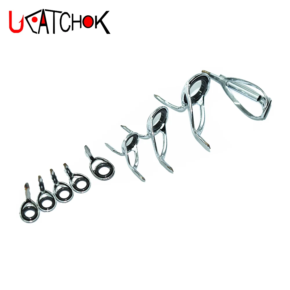 9pcs/Kit casting SiC stainless steel guide ring DIY rod anti-winding guide rod accessories ring rod building component accessory