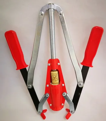 Double Lever Hand Corker Wine Bottle Corker with 2 Handled Corking for Homebrew wine making + 6 PCS wood bottle cork