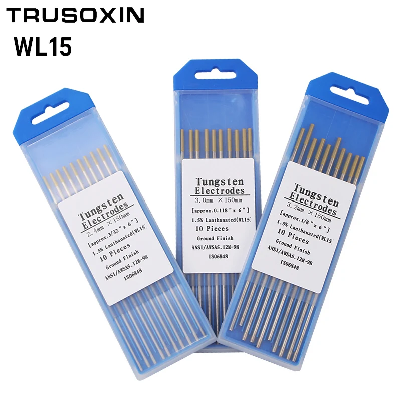 10pcs Gold head Tungste Electrode 1.6/2.0/2.4/3.0/3.2/4.0X150mm TIG Tungsten Needle/Tungsten Rod/Solder Pin