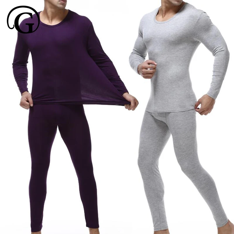 Modal Long Johns Men Thermal Underwear Set Warm Body Thin Underwear O Neck Tops Buttoms Big Large Waist XL-7XL