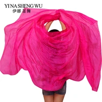 Velos 100% de seda hechos a mano para danza del vientre, velo de seda multicolor con gradiente, accesorios para danza del vientre, 5 tamaños para niños y adultos