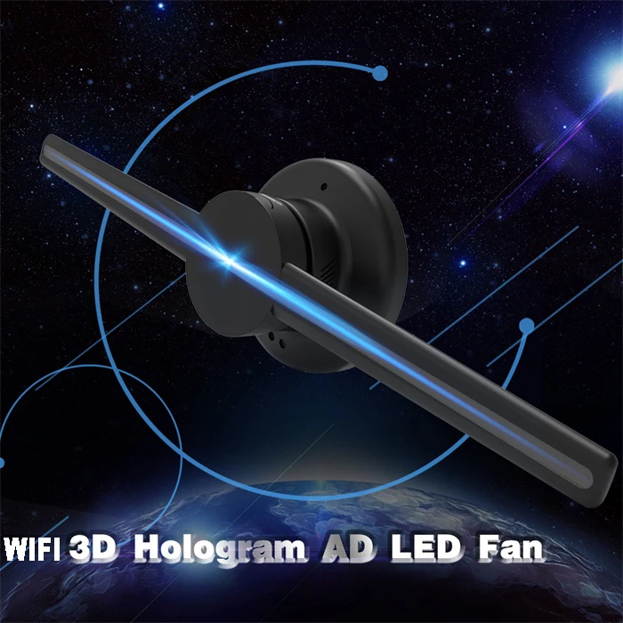 Xintai Touch Wifi 3D Holographic Projector Hologram Player LED Display Fan Advertising Light APP Control 42cm/16.54