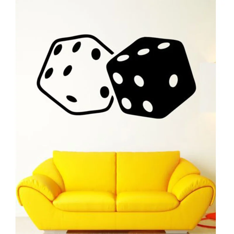 

Wall Sticker Home Decor Vinyl Wall Decal Mural Decoration pegatinas paredes decoracion Wall Art Cubes Dice Gambling Luck Casino
