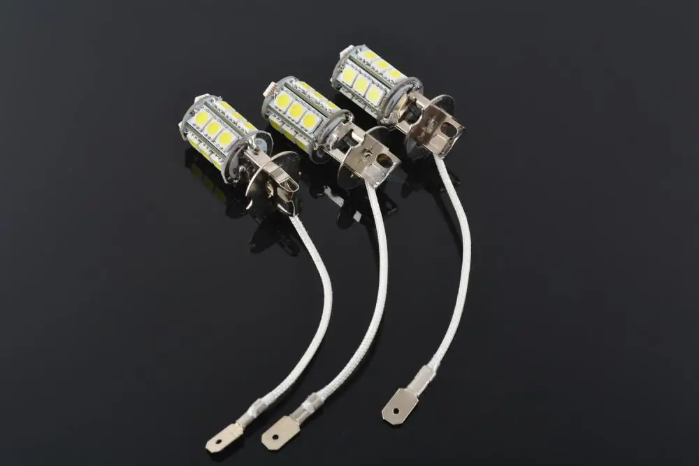 2PCS Wholesale Auto LED Lights H3 18SMD 5050 Constant AND Strobe light LED Fog Light Car Head Light Headlight Lamp Bulb 12V