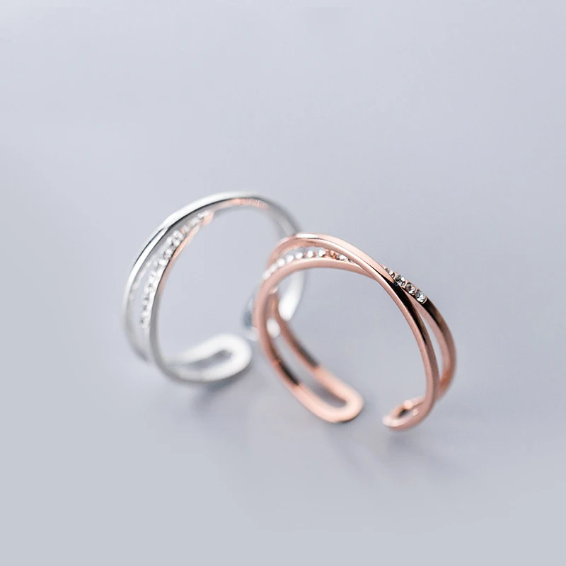 

MloveAcc Аутентичное серебро 925 пробы, модное юбилейное кольцо с перекрещенным кругом CZ для женщин, серебряное, хит продаж, ювелирные изделия
