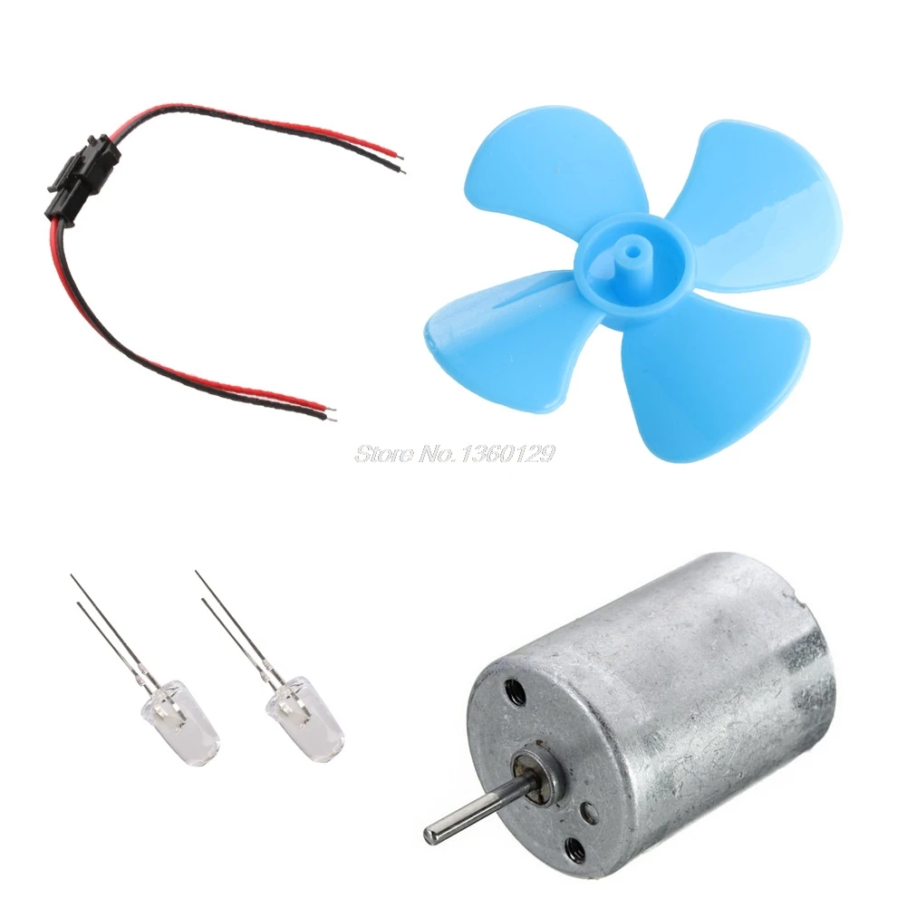 Micro Wind Turbinen Generator Mini Motor Mit Klingen LED DIY Kit Großhandel & DropShip