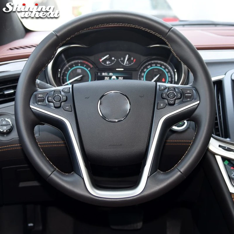 

Shining wheat Black Artificial Leather Car Steering Wheel Cover for Buick Lacrosse 2013-2015