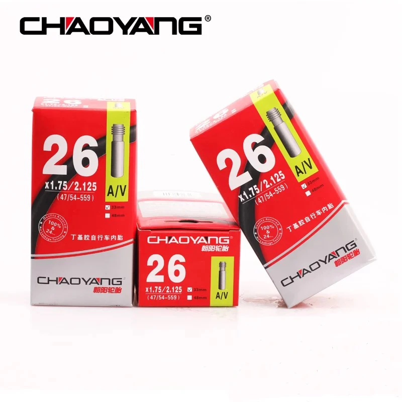 CHAOYANG 2pcs Bicycle Inner Tube 16/20/22/24/26/28 x1.5/1.75 Tyres Road MTB Bike Interior Tire Anti Puncture Butyl Rubber Tube