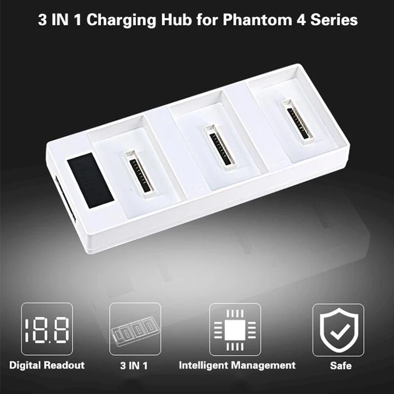 3IN1 Smart Battery Charger Charging Hub Butler Digital Display Steward Parallel Board Extension for DJI Phantom 4/Advanced/Pro/+