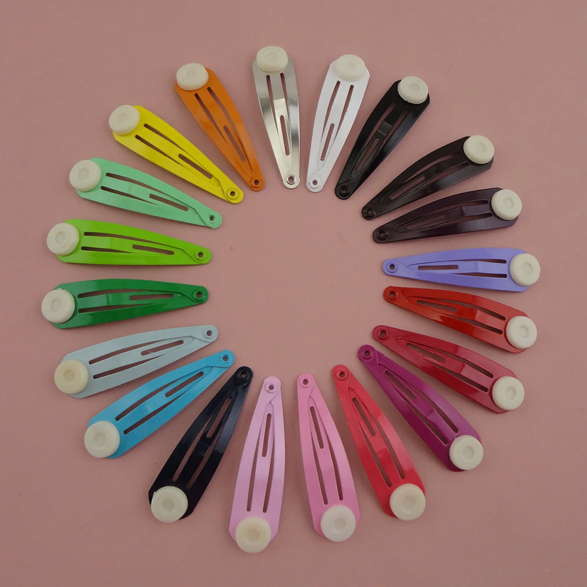 

50PCS 4cm Tear Drop Snap Clips with Pad for DIY Baby Girls Hair Accessories Plain Metal Hairpins Small Hairgrip Eco-Friendly