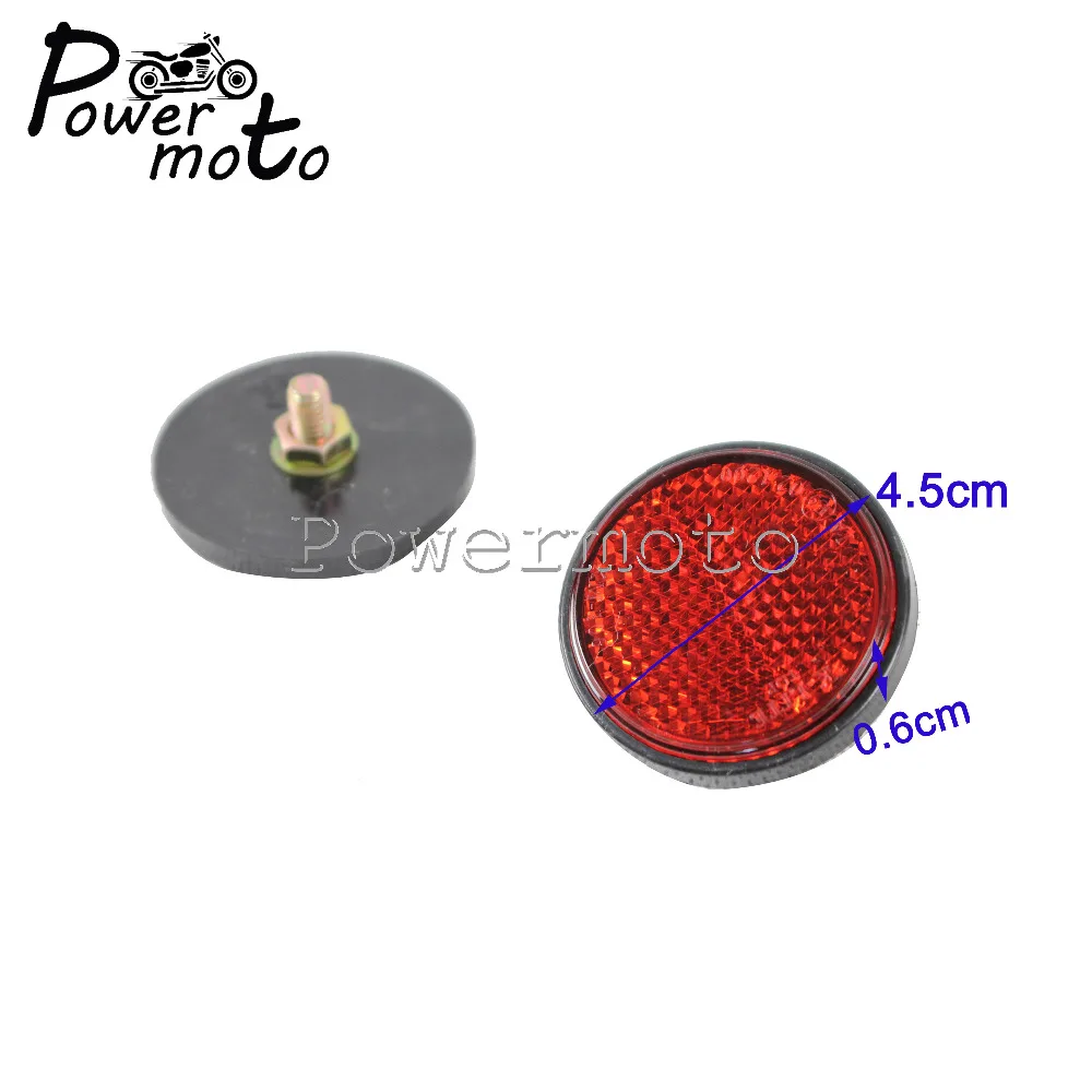 2PCS 4.5CM Round Motorcycle Red Yellow Reflectors Safety Warning Bolt-On Reflective Plates Universal For ATV Dirt Bikes Trailers