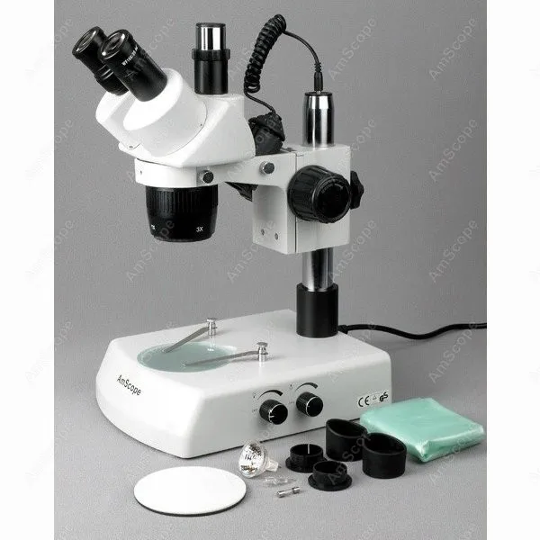 المجهر ستيريو ثلاثي العينيات-لوازم amscope 20X-30X-40X-60X ثلاثي العينيات ستيريو المجهر مع أعلى وأسفل أضواء