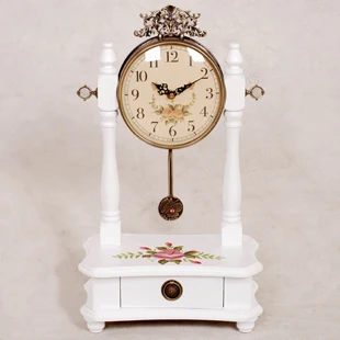 Ouran genuine antique crafts painted rose wood clock fashion creative mute clock watch