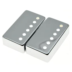 2x Humbucker Guitar Pickup Cover Brass Humbucker Pickup Covers 49.2/52mm Pole Spacing for most Gibson Les Paul Chrome/Black/Gold