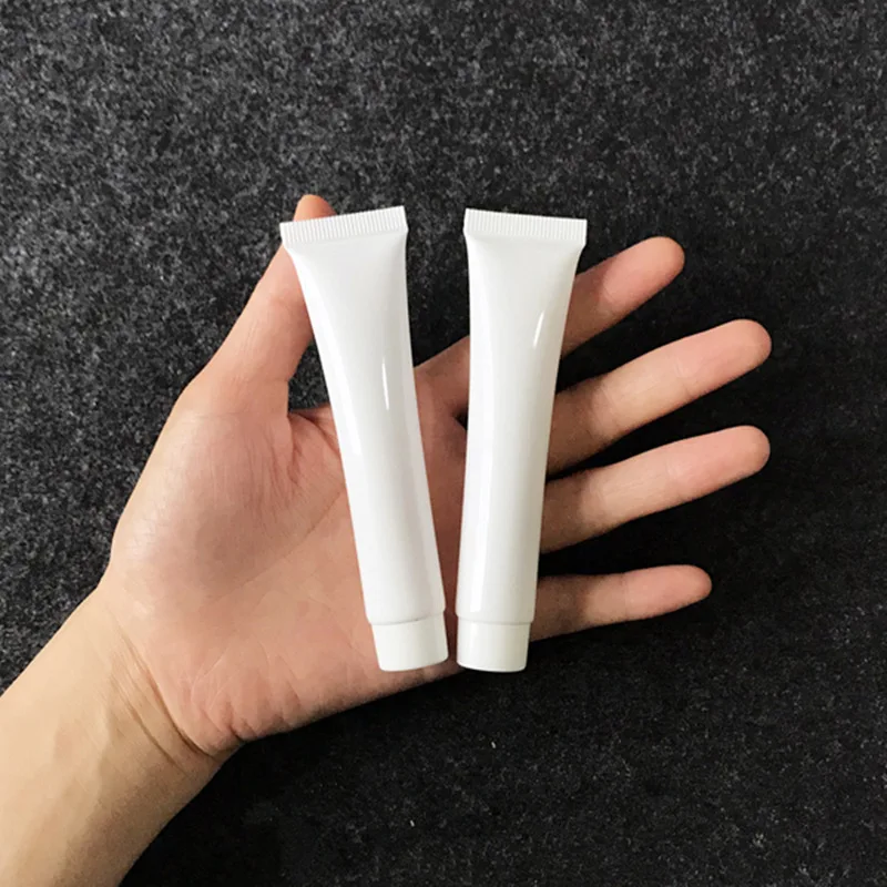 

100pcs 20ml 20g PE Empty Toothpast White Soft Packaging Tube squeeze Screw Cap Plastic Dentifrice Tube Dental Cream Container