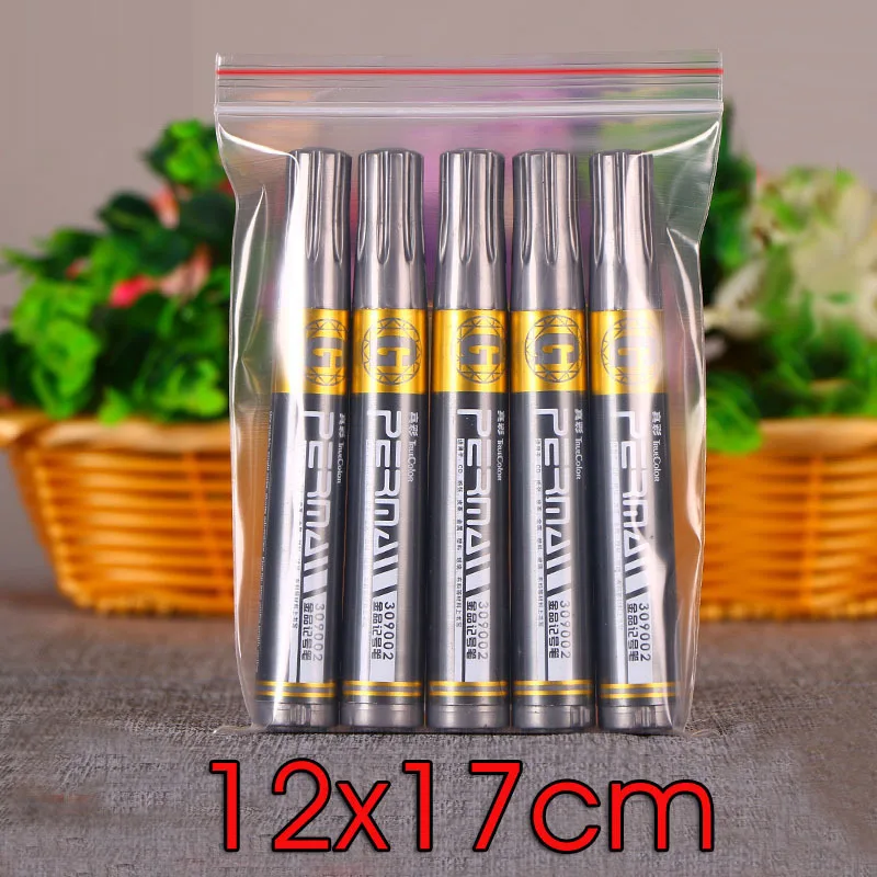 

12x17cm Zip Lock Plastic Bags Jewelry Small Ziplock Bag Food Packaging Zipper Clear Waterproof Pouch Garment Packing Storage Bag
